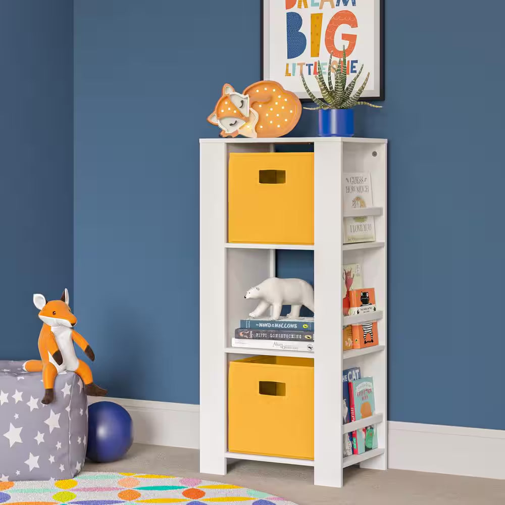 Kids Bookshelf and Toy Organizer Tower 17.38 In. Wide